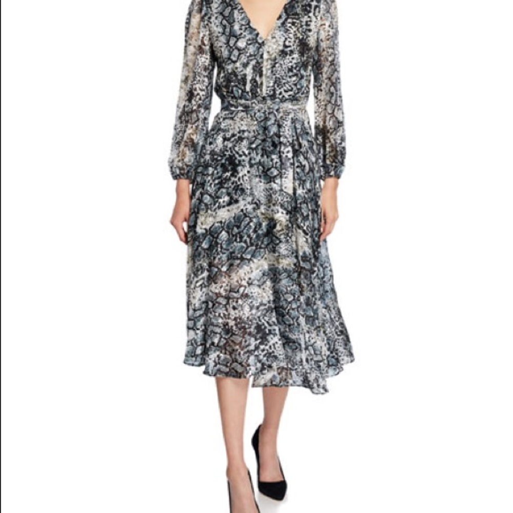 Alice + Olivia Coco Plunging V-Neck Wrap Dress